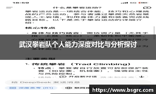 武汉攀岩队个人能力深度对比与分析探讨